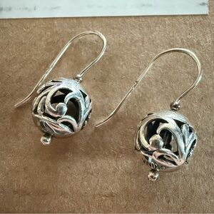 Silpada Sterling Silver Simple Delight Filigree Ball Bead Drop Earrings W0718